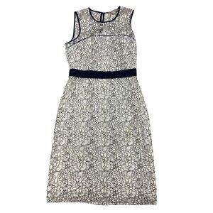 Banana Republic Floral Lace Dress Size 2 Black and White